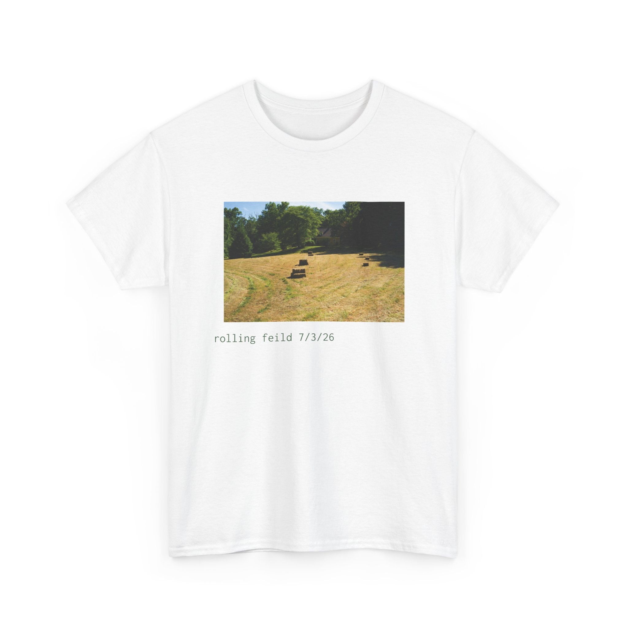 Rolling Field Photo Tee — 'rolling field 7/7/20' Vintage Landscape T‑Shirt