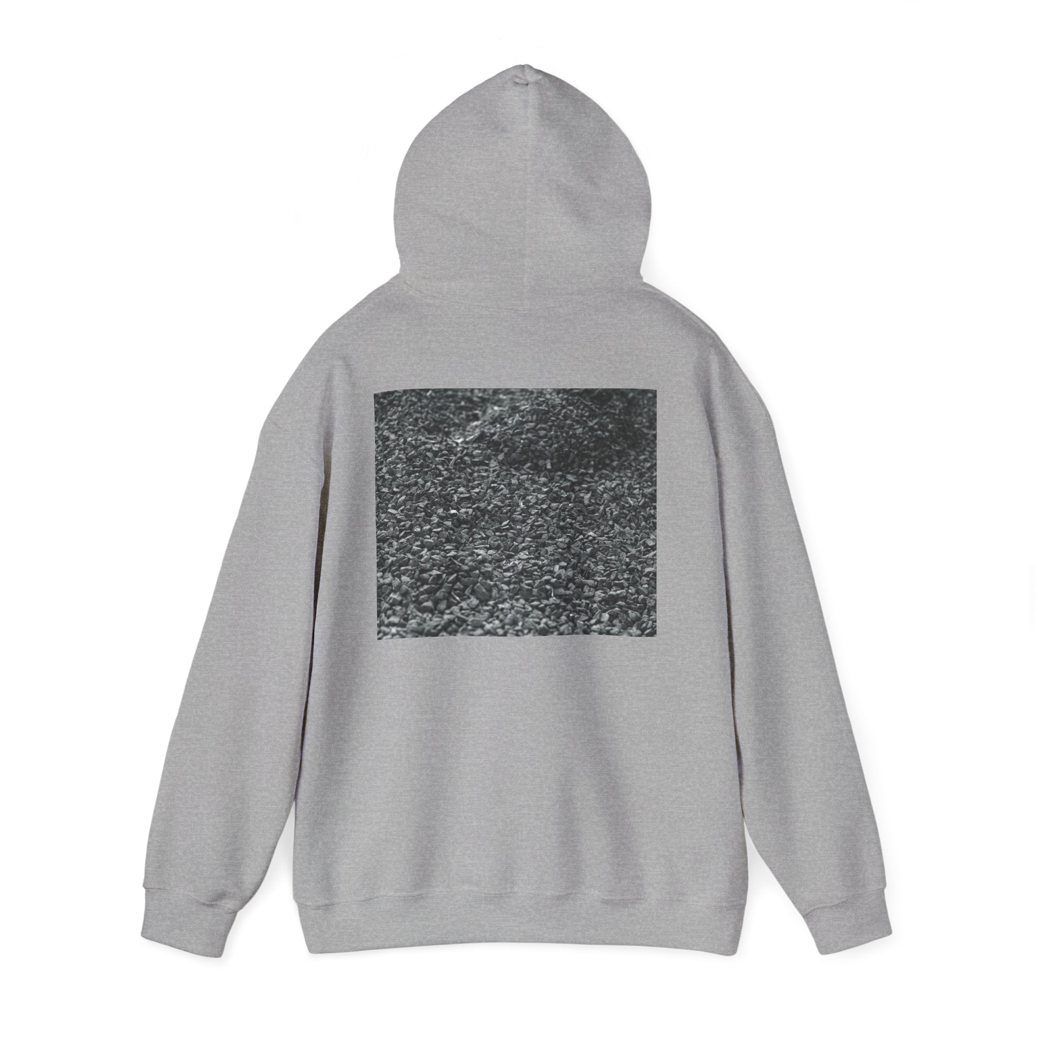 Hoodie – Grayscale Asphalt Photo Back Print Streetwear Pullover