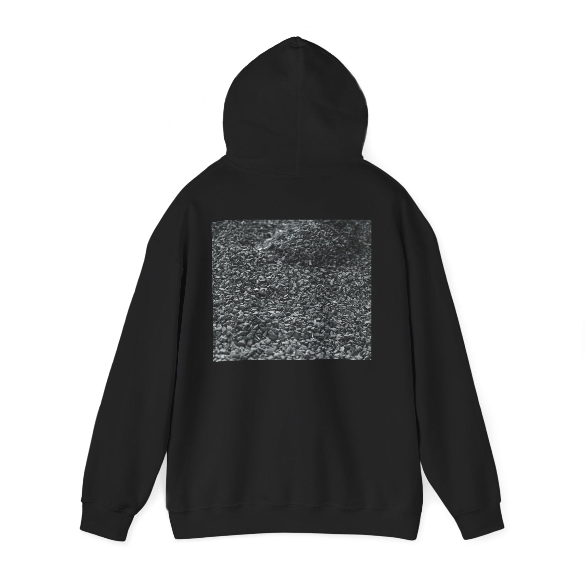 Hoodie – Grayscale Asphalt Photo Back Print Streetwear Pullover