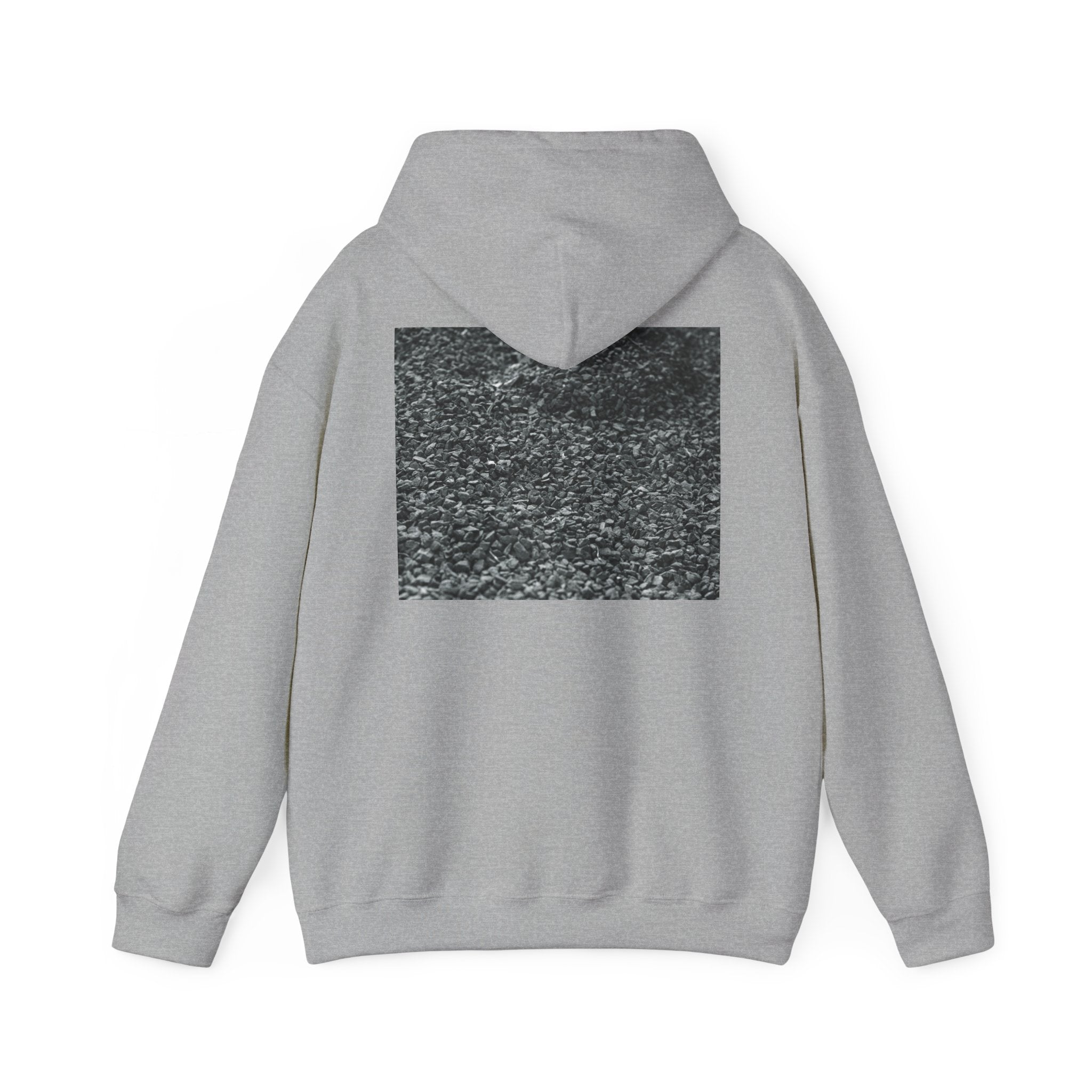 Hoodie – Grayscale Asphalt Photo Back Print Streetwear Pullover